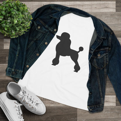 Poodle Silhouette Women's Short Sleeve Crewneck Tee