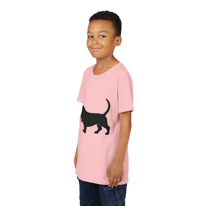 Basset Hound Silhouette Youth Unisex Short Sleeve Crewneck Tee