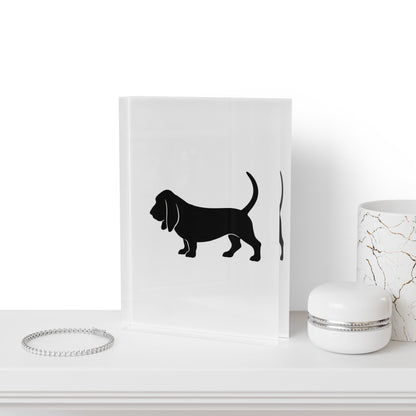 Basset Hound Silhouette Acrylic Photo Block
