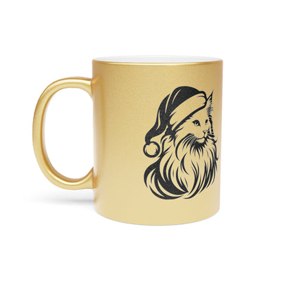 Santa Paws Cat Metallic Coffee Mug