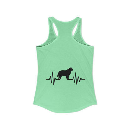 My Heart Beats For Newfies Women's Racerback Tank