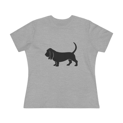 Basset Hound Silhouette Women's Short Sleeve Crewneck Tee