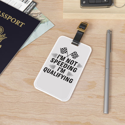 I'm Qualifying Leather Strap Luggage Tag