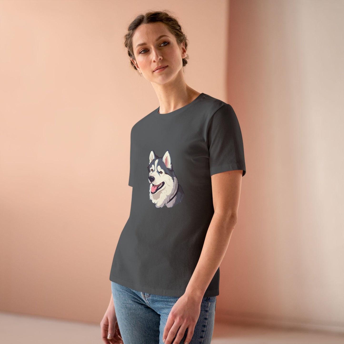 Malamute Head Women's Short Sleeve Crewneck Tee
