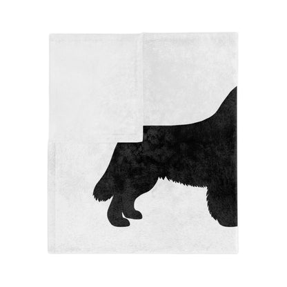 Newfie Silhouette Velveteen Microfiber Blanket