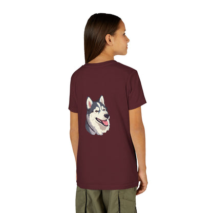 Malamute Head Youth Unisex Short Sleeve Crewneck Tee