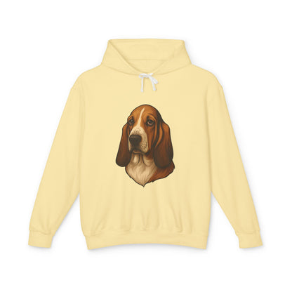 Basset Hound Head Unisex Lightweight Hoodie