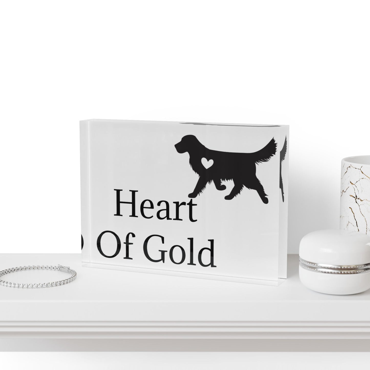 Heart Of Gold Acrylic Photo Block