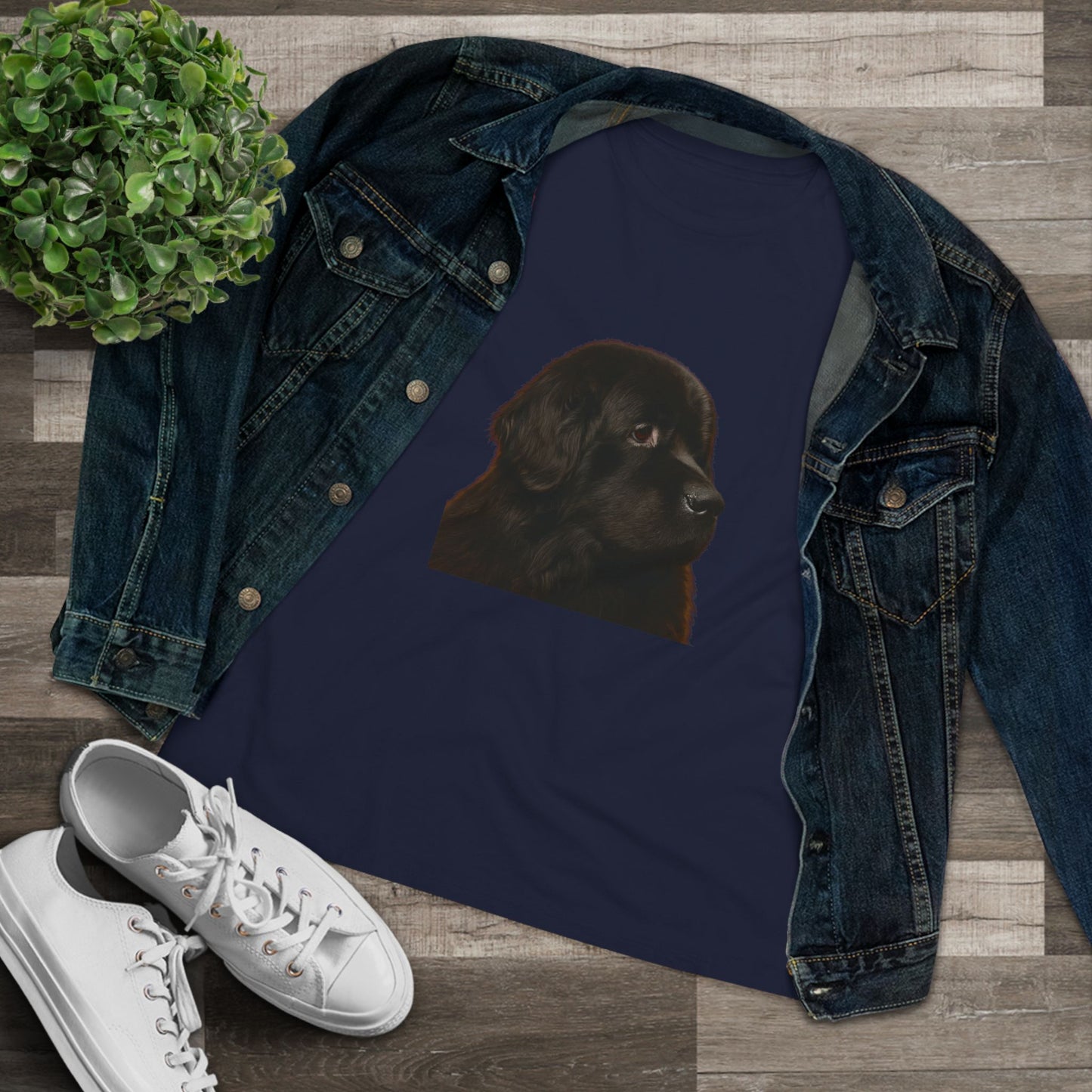 Newfie Head Women's Short Sleeve Crewneck Tee