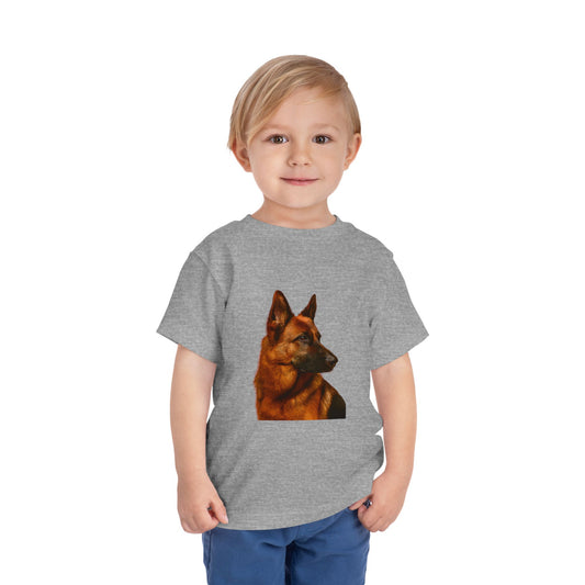 German Shepherd Head Toddler Unisex Short Sleeve Crewneck Tee