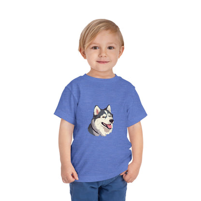 Malamute Head Toddler Unisex Short Sleeve Crewneck Tee