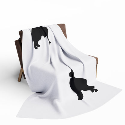 Newfie Silhouette Arctic Fleece Blanket