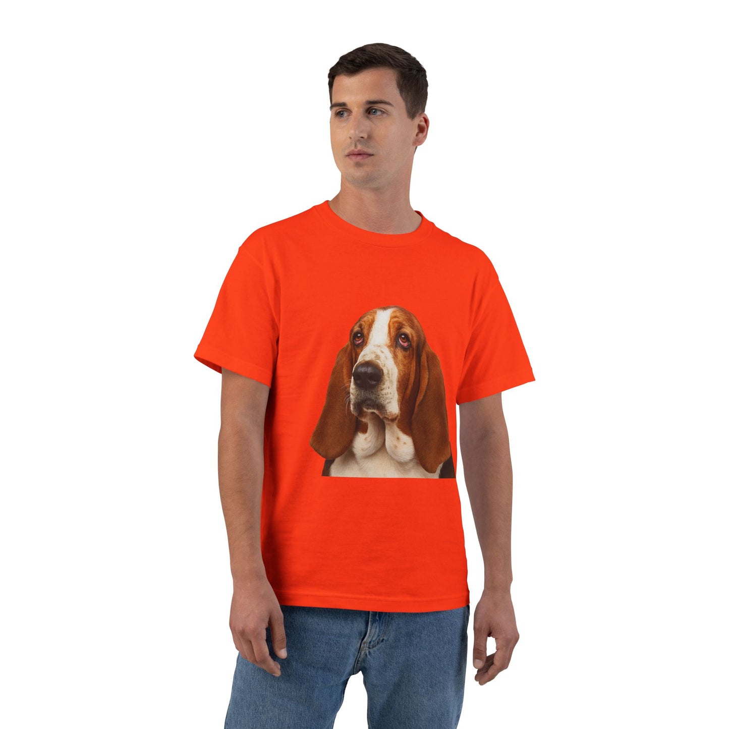 Basset Head Men's Short-Sleeve Crewneck Tee