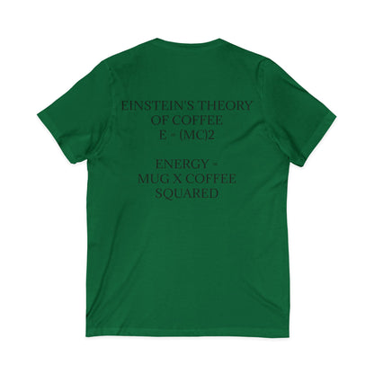 Einstein's Theory Of Coffee Unisex Short Sleeve V-Neck Tee
