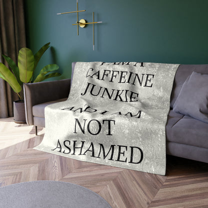 Caffeine Junkie Crushed Velvet Blanket