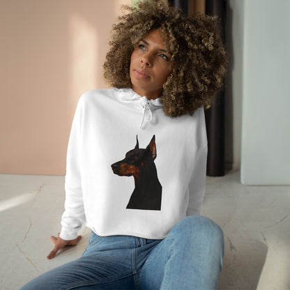 Doberman Head Women's Crop Hoodie