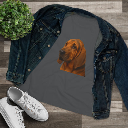Bloodhound Head Women's Short Sleeve Crewneck Tee