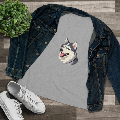 Malamute Head Women's Short Sleeve Crewneck Tee
