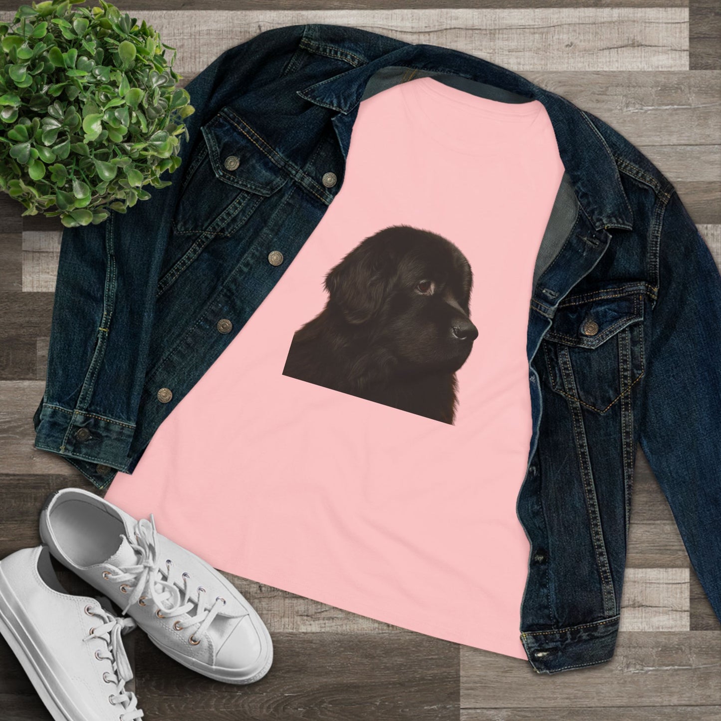 Newfie Head Women's Short Sleeve Crewneck Tee