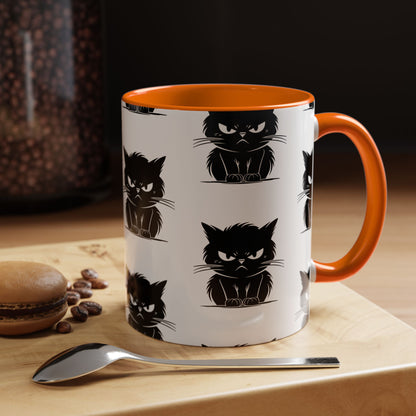 Angry Cat 2-Tone Coffee Mug