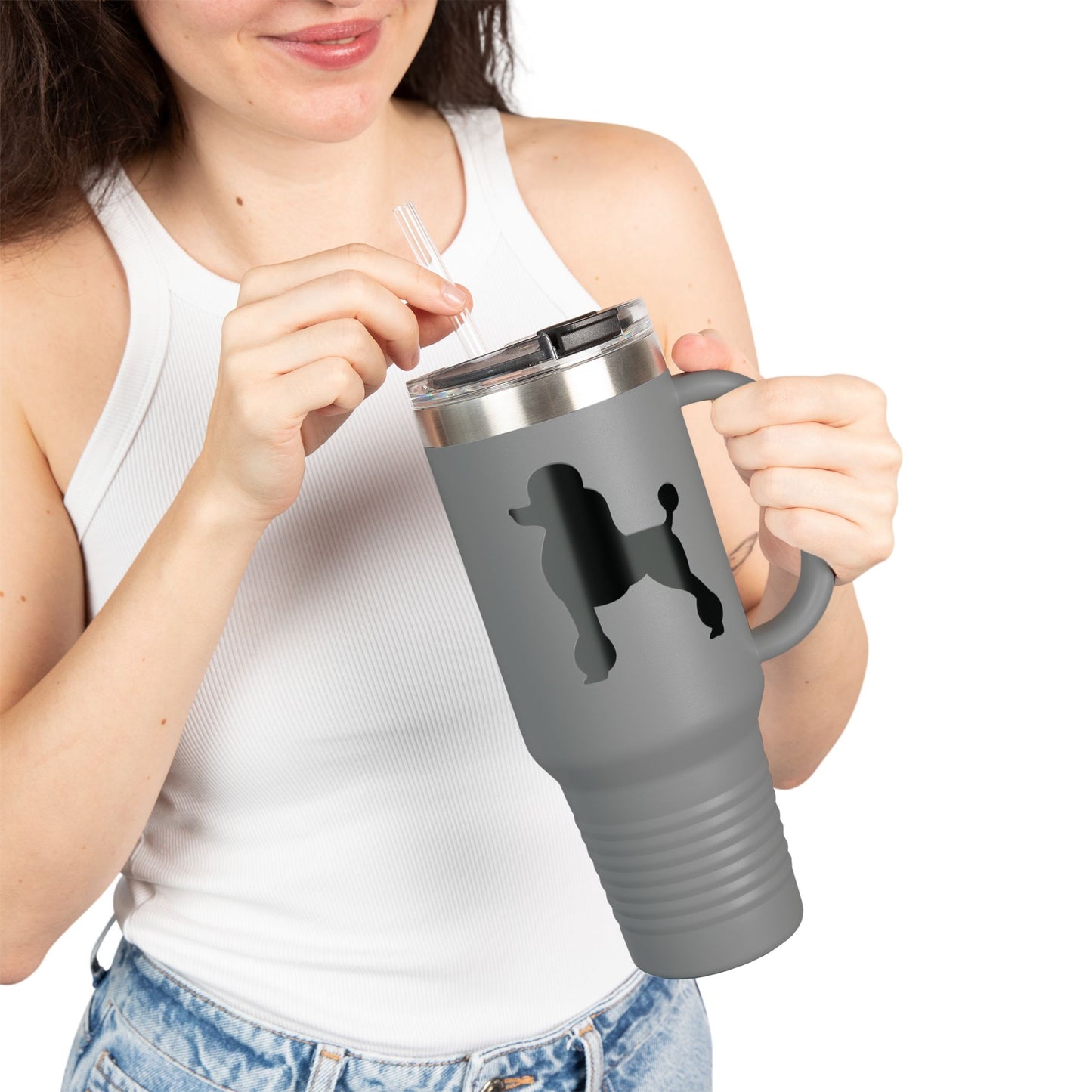 Poodle Silhouette Insulated Travel Mug