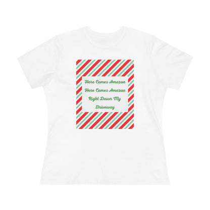 Here Comes Amazon Women's Short Sleeve Crewneck Tee