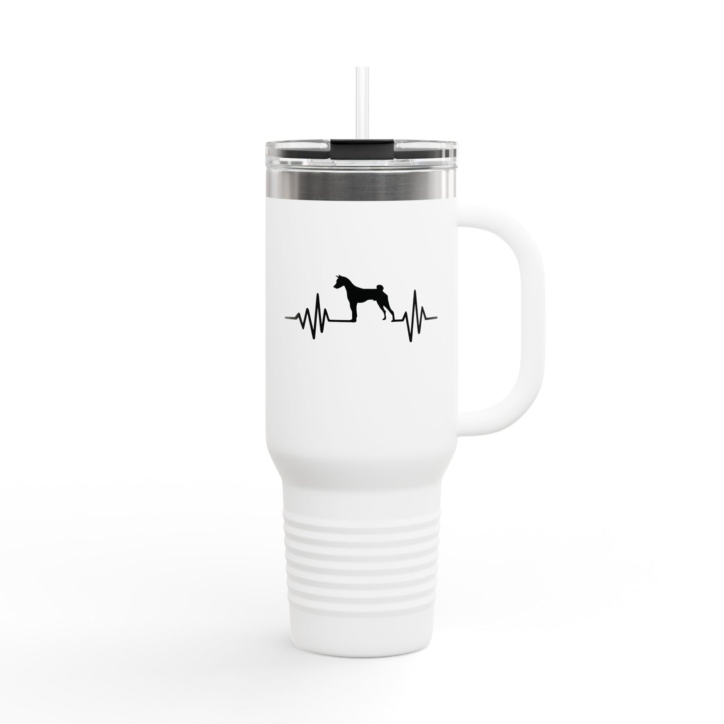 My Heart Beats For Basenjis Insulated Travel Mug
