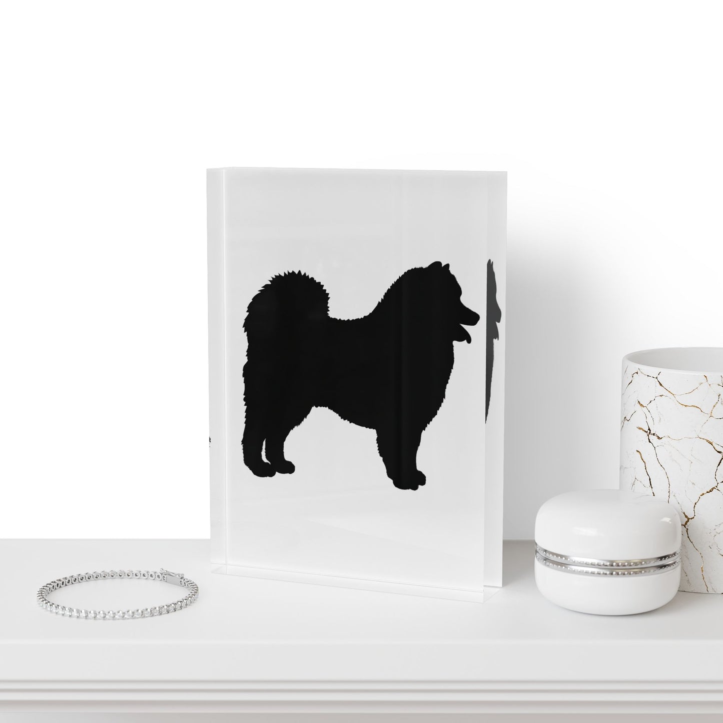 Samoyed Silhouette Acrylic Photo Block