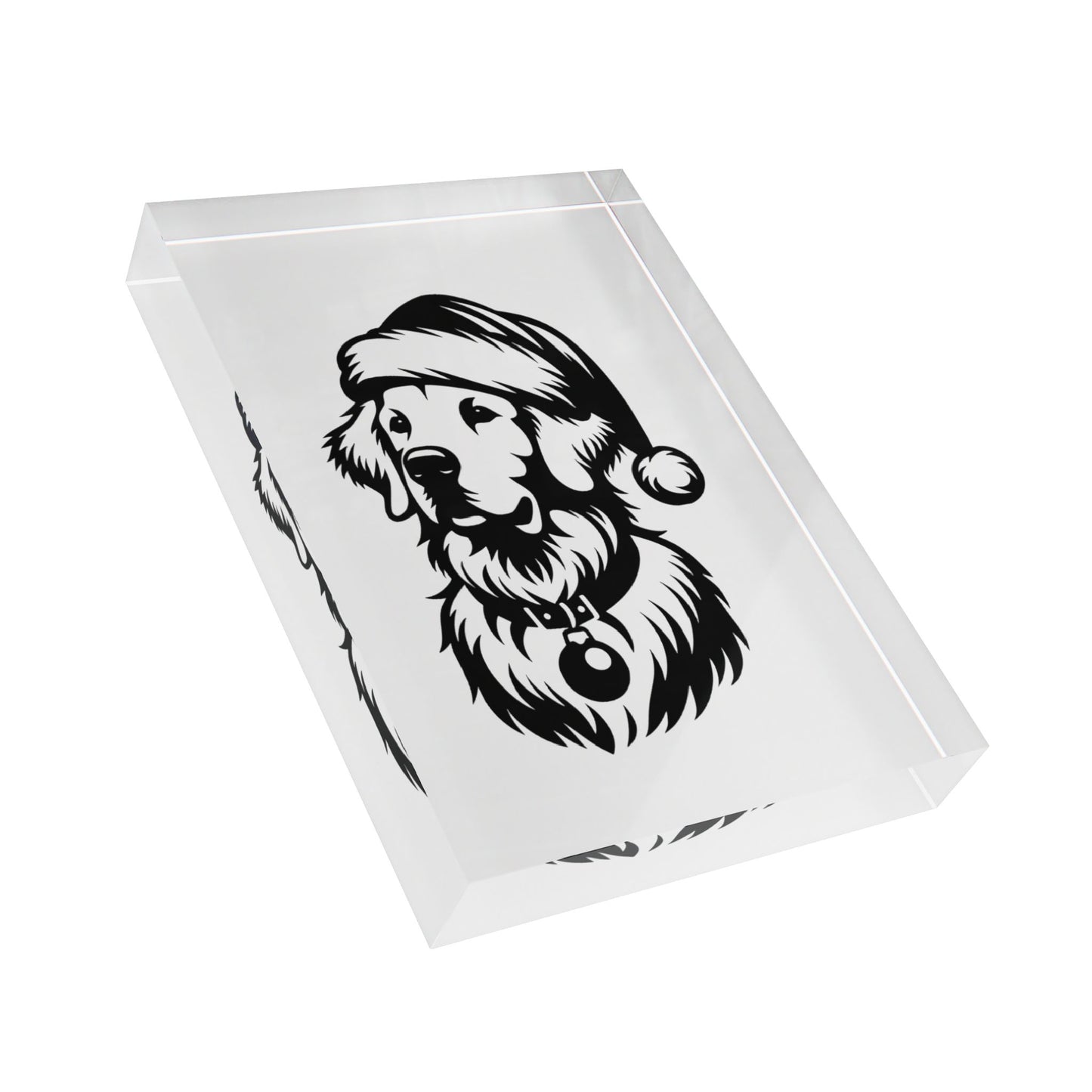 Santa Paws Golden Acrylic Photo Block