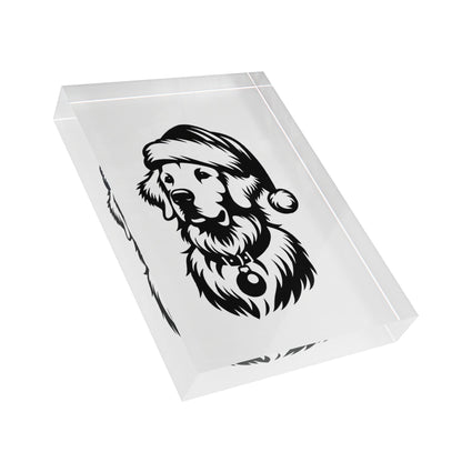 Santa Paws Golden Acrylic Photo Block