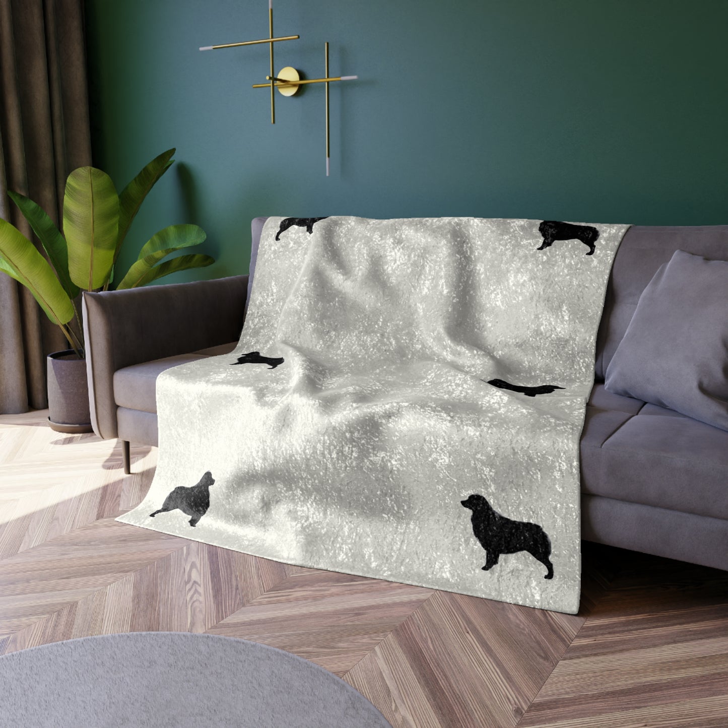 Aussie Silhouette Crushed Velvet Blanket