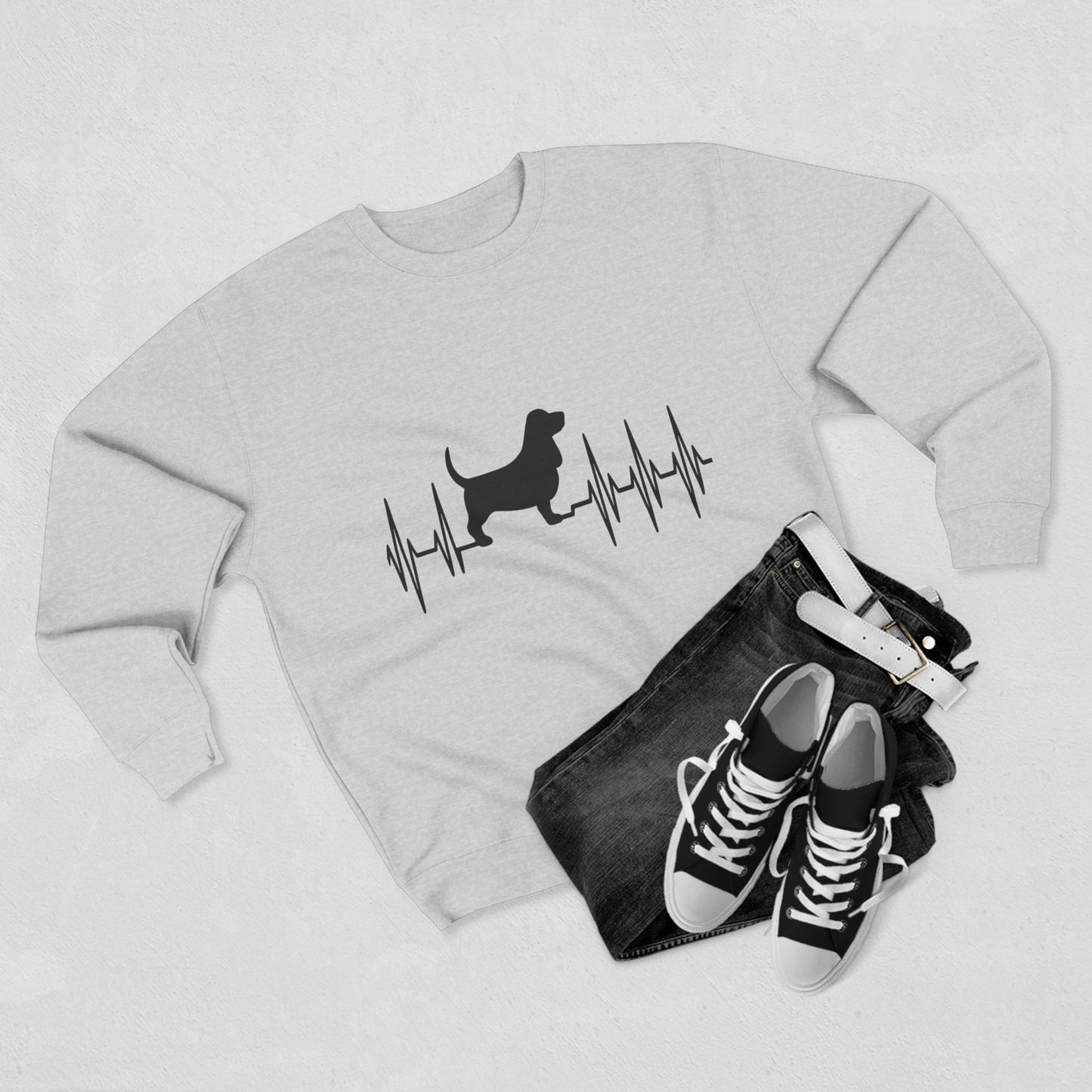 My Heart Beats For Basset Hounds Unisex Crewneck Sweatshirt