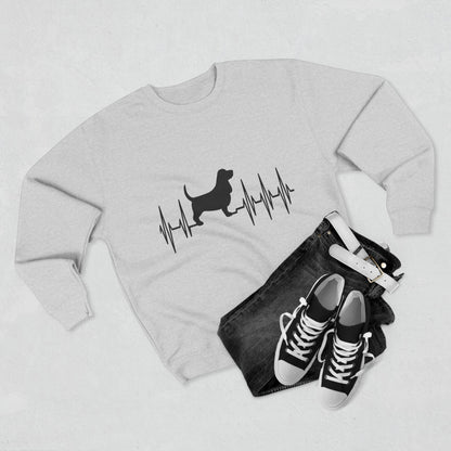 My Heart Beats For Basset Hounds Unisex Crewneck Sweatshirt