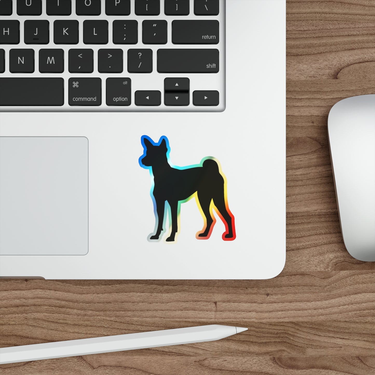 Basenji Silhouette Holographic Sticker