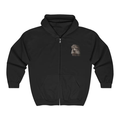 Poodle Head Unisex Full Zip Hoodie