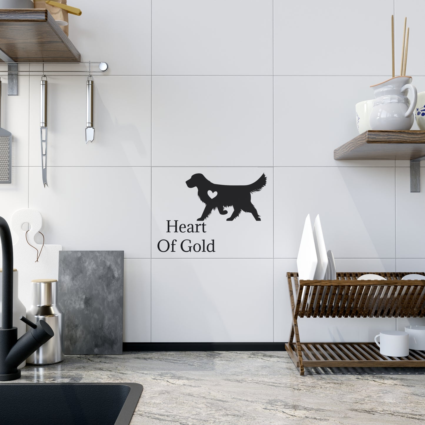 Heart Of Gold Ceramic Photo Tile