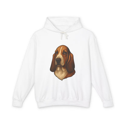 Basset Hound Head Unisex Lightweight Hoodie
