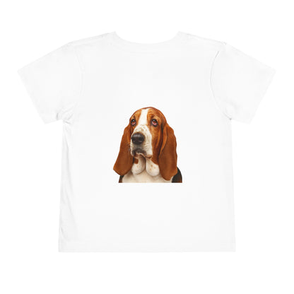 Basset Head Toddler Unisex Short Sleeve Crewneck Tee