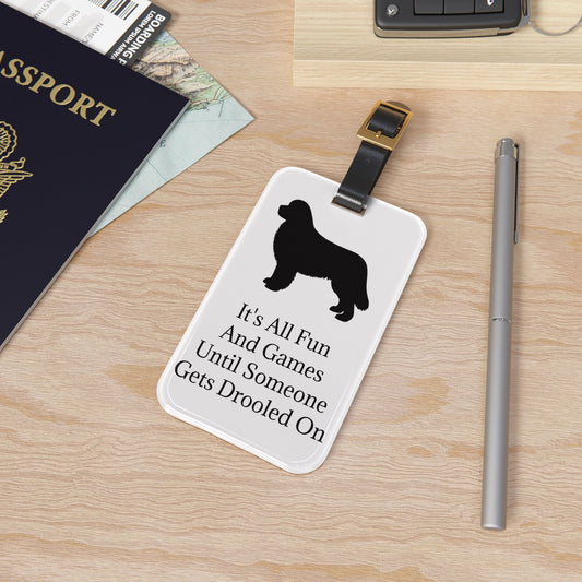 Fun And Games Leather Strap Luggage Tag
