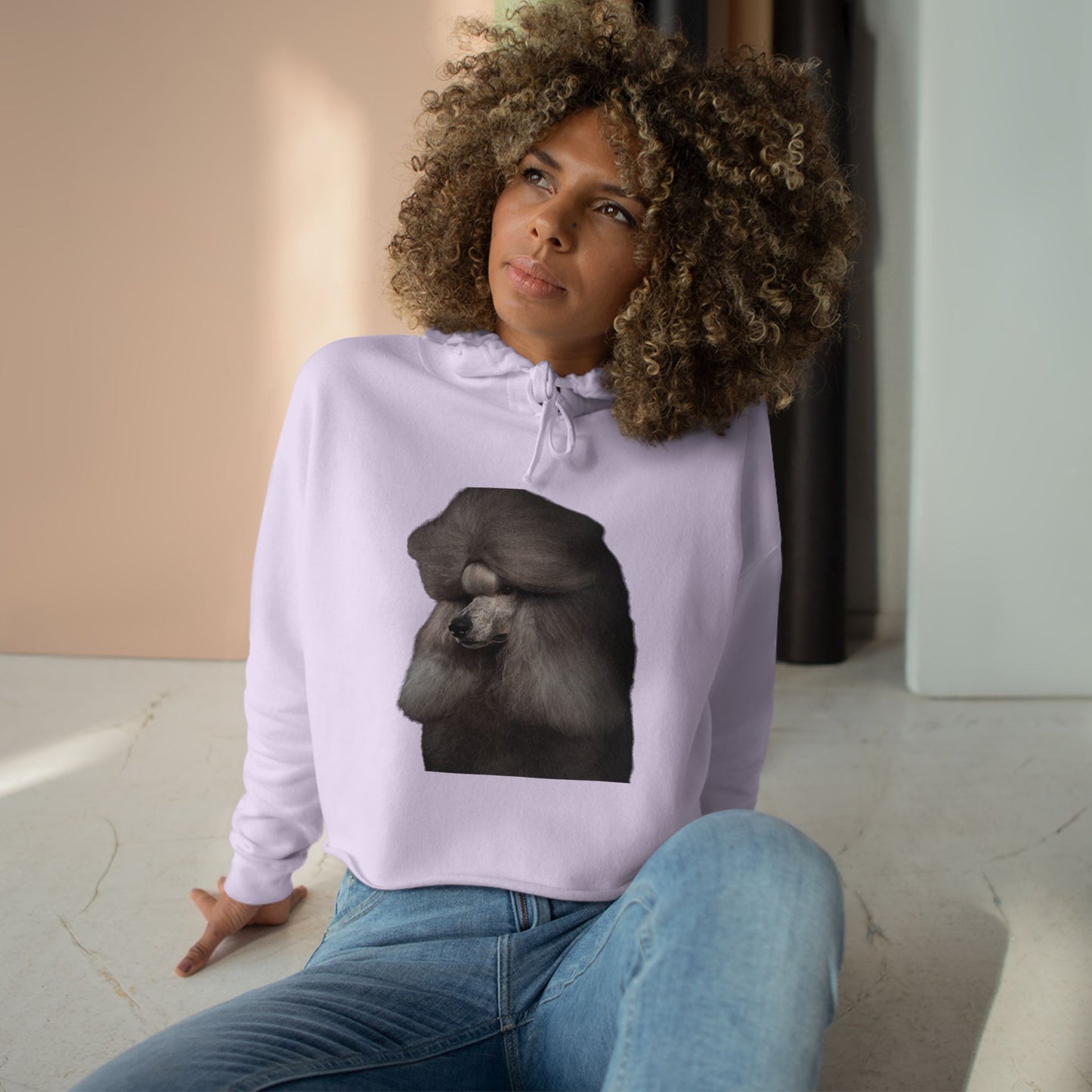 Poodle Head Women's Crop Hoodie
