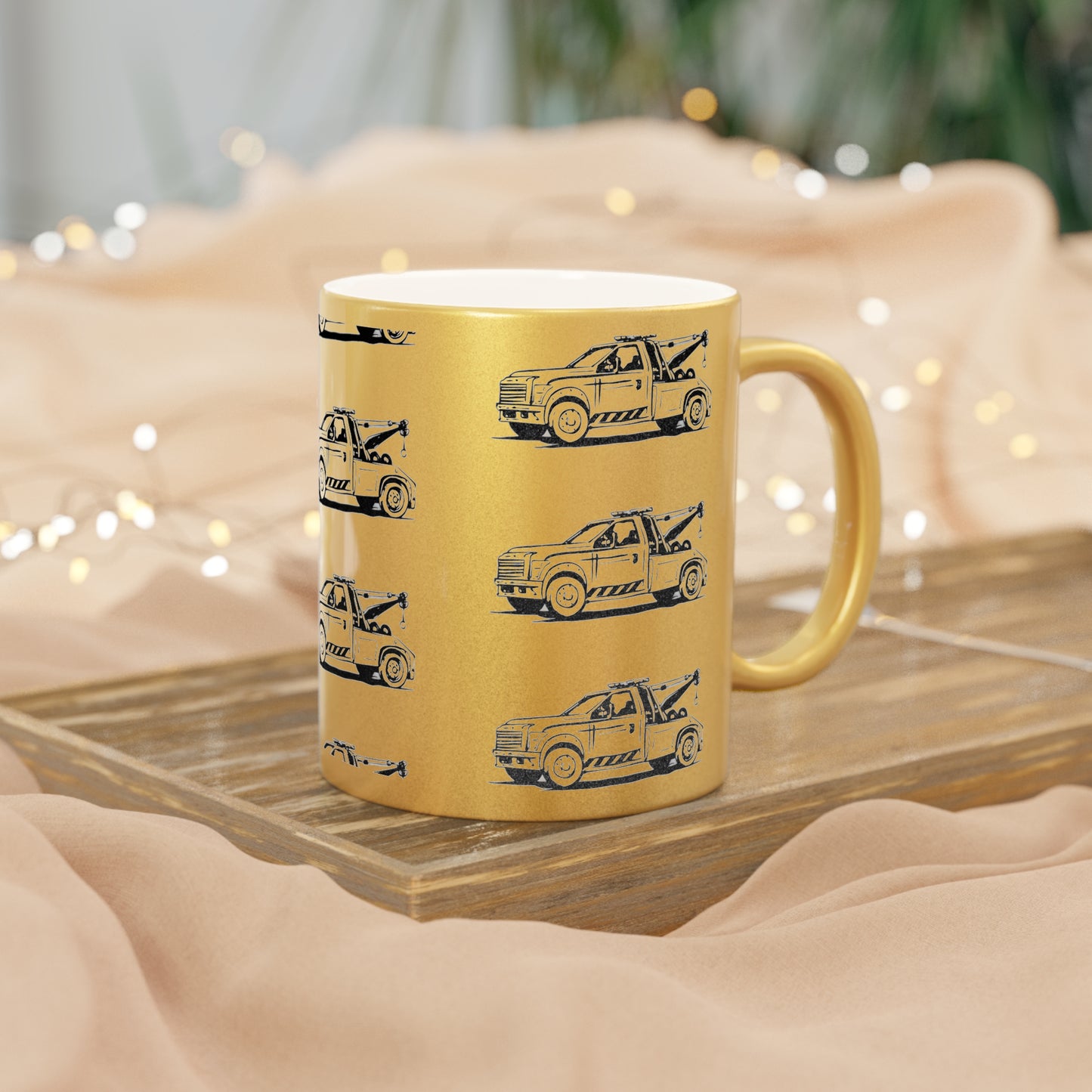 Wheel Lift Tow Truck Metallic Coffee Mug