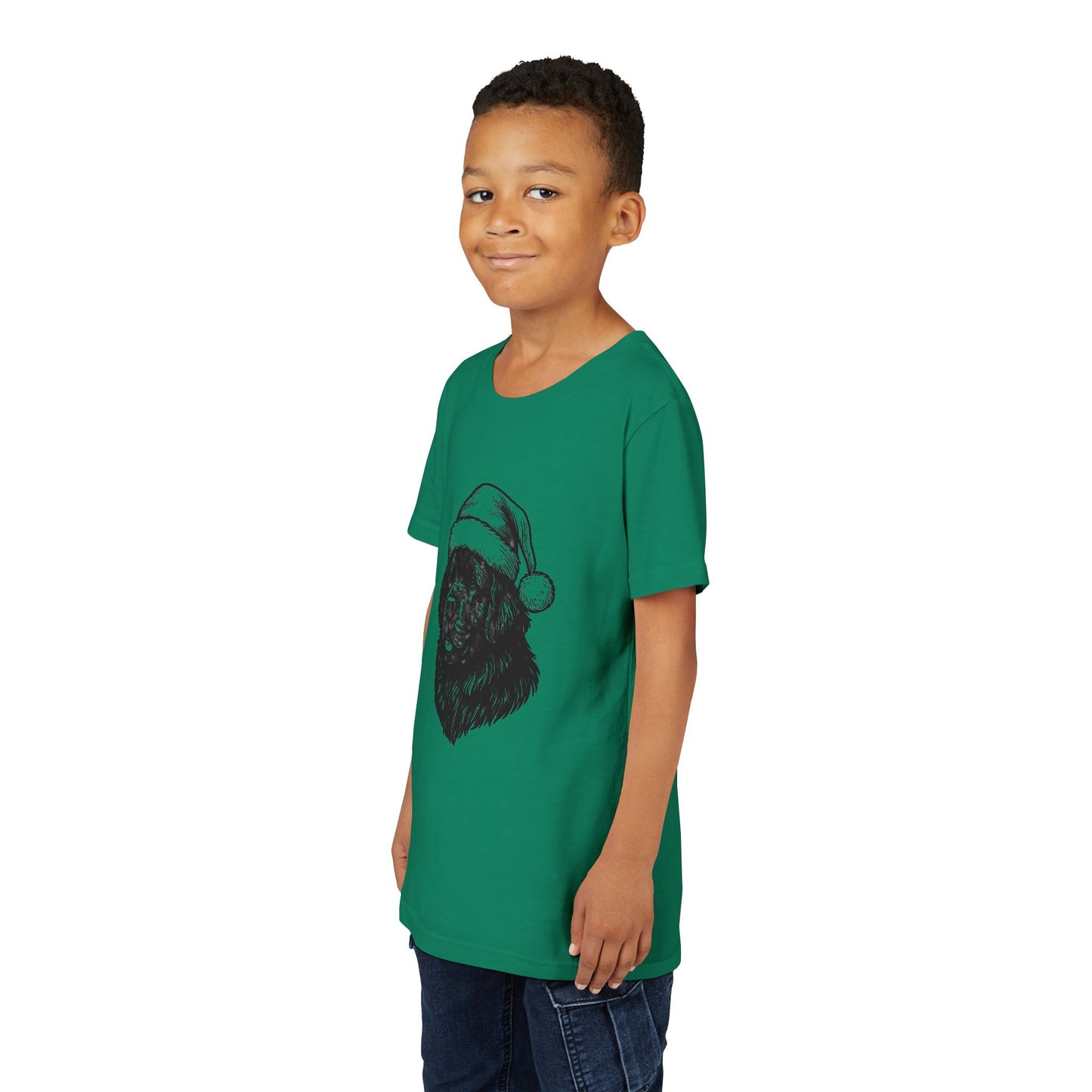 Santa Paws Newfie Youth Unisex Short Sleeve Crewneck Tee