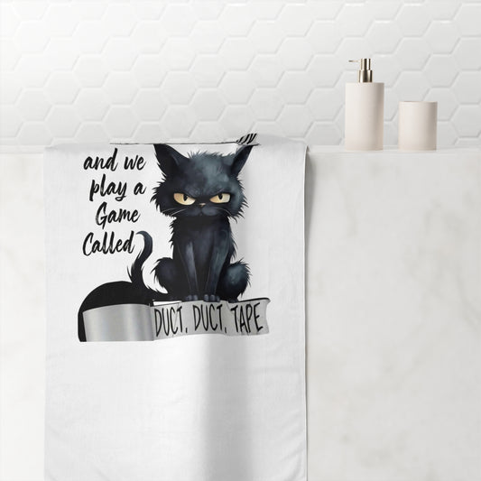 Duct, Duct, Tape Mink-Cotton  Beach Towel