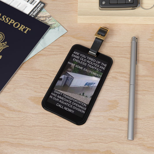 Swift Aquatics Leather Strap Luggage Tag