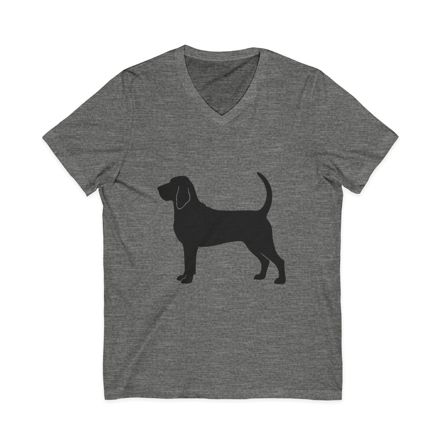 Bloodhound Silhouette Unisex Short Sleeve V-Neck Tee