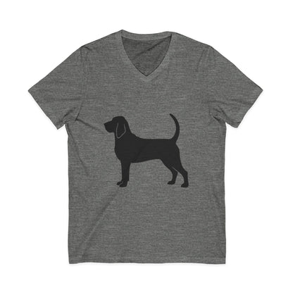 Bloodhound Silhouette Unisex Short Sleeve V-Neck Tee