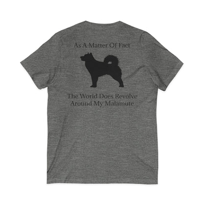 Matter Of Fact Malamute Unisex Short Sleeve V-Neck Tee