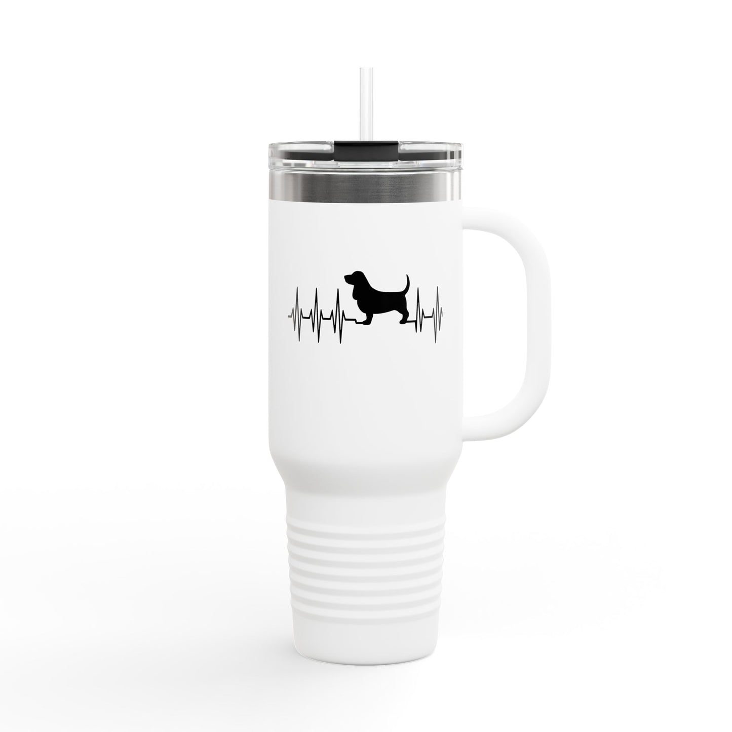 My Heart Beats For Bassets Insulated Travel Mug