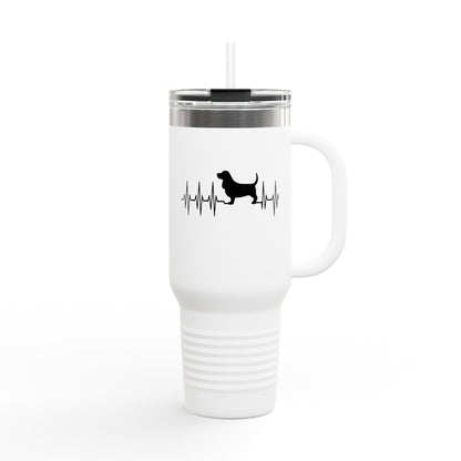 My Heart Beats For Bassets Insulated Travel Mug