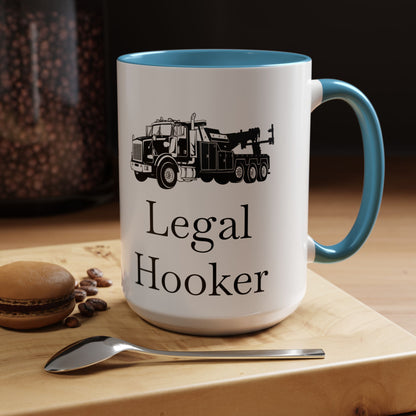 Legal H**ker Heavy Tow Truck 2-Tone Coffee Mug